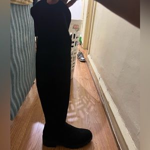 Black thigh high boots